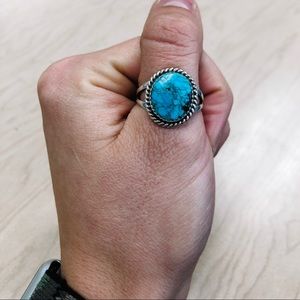 Real turquoise sterling silver ring